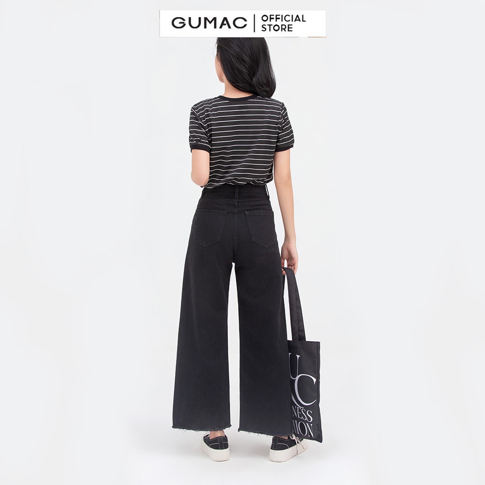 [Mã WABRGUM giảm 10% tối đa 30K đơn 99K] Quần jeans nữ rộng phối GUMAC nhiều màu trẻ trung QJB879