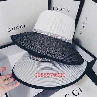 Mũ Cói Nơ Kim Tuyến Chữ M [Siêu Hot]