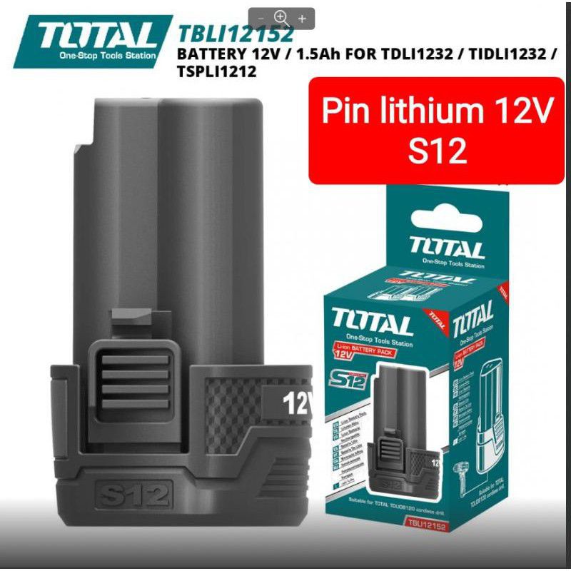 PIN LITHIUM 12V (S12) CHÍNH HÃNG TOTAL MÃ:TBLI12152