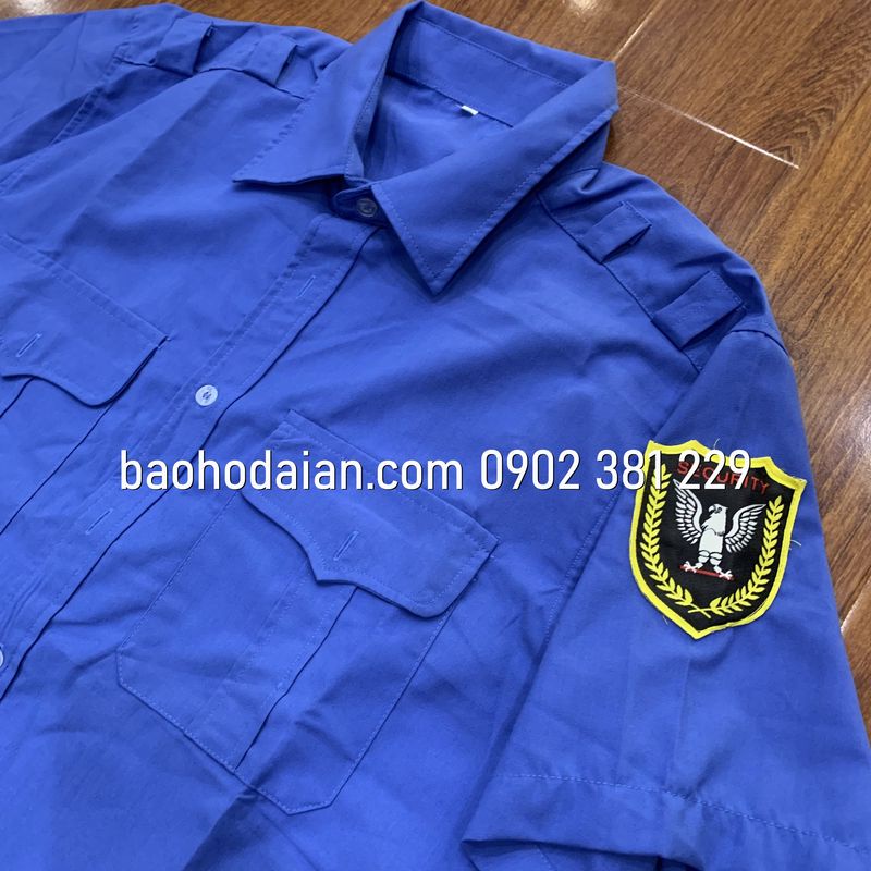 Áo đồng phục bảo vệ vải kate mỹ ngắn tay kèm logo