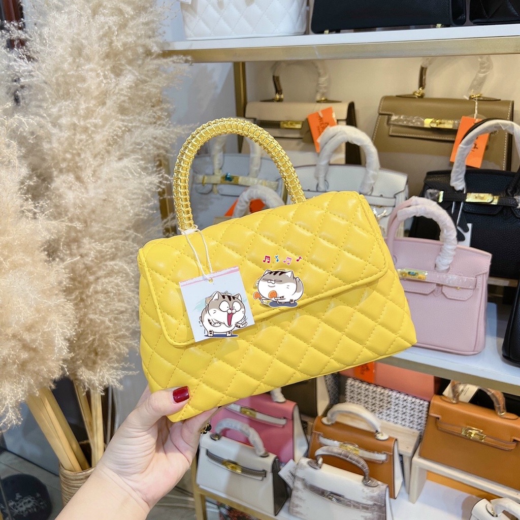 Túi xách cha.nel coco quai kiềng vàng