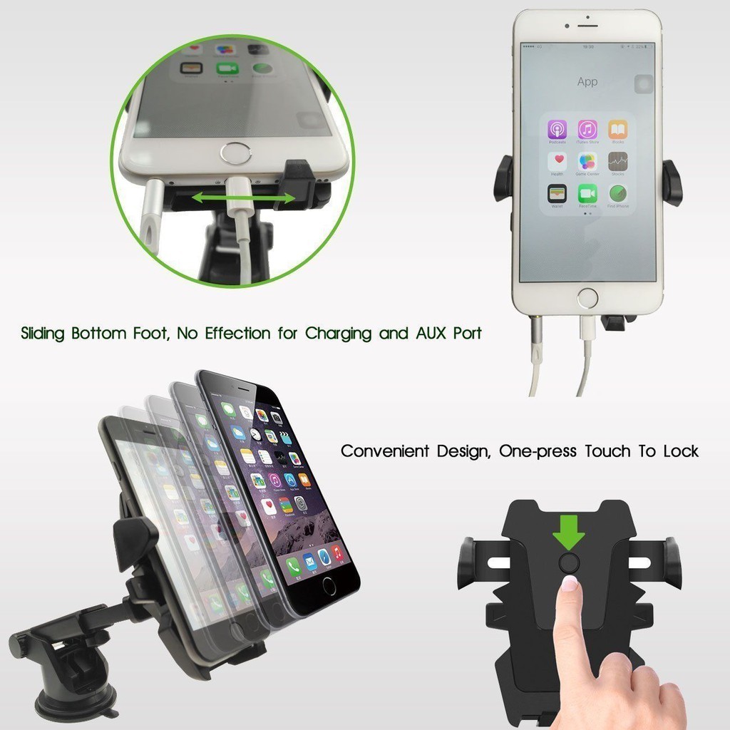 Xe Phổ Thông 360° Giá Đỡ Điện Thoại Bảng Điều Khiển Kính Chắn Gió