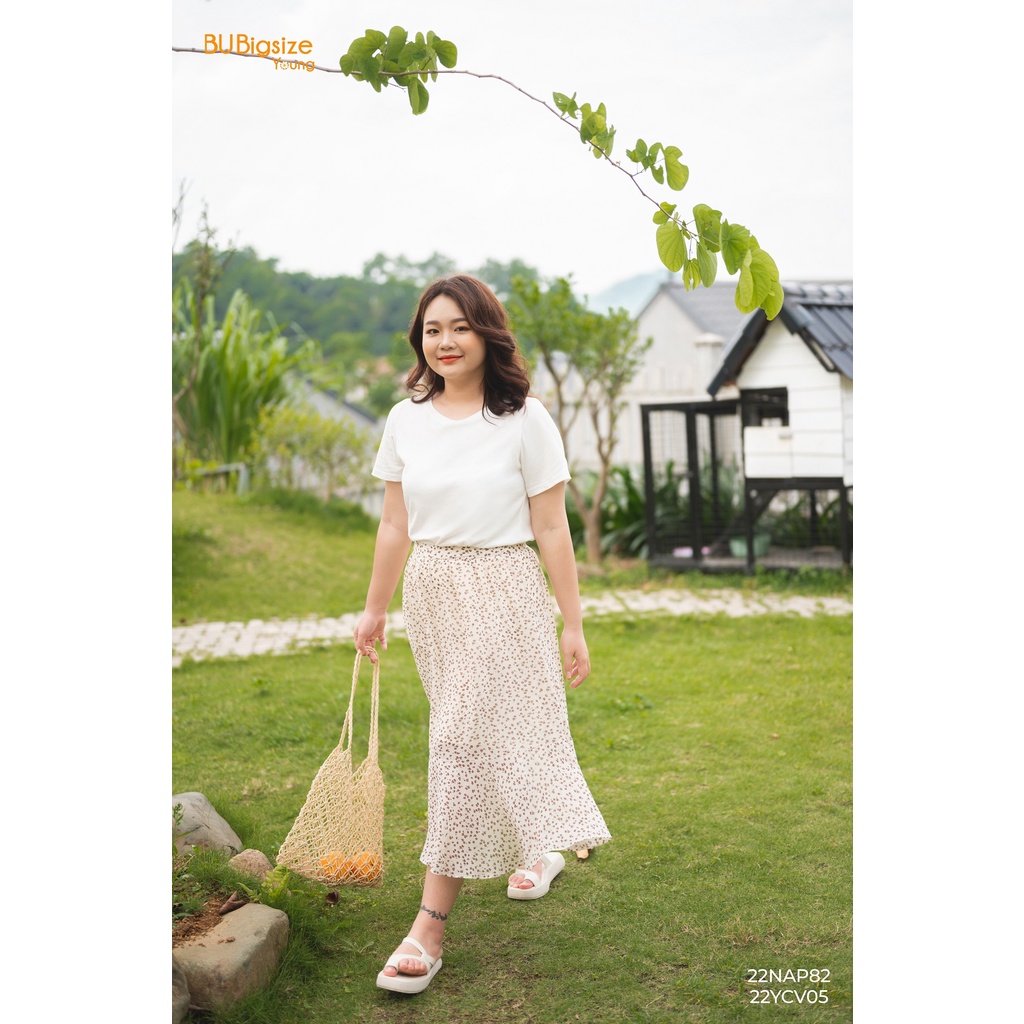 Chân váy voan hoa 2 tầng BIGSIZE (55kg đến 95kg) - 22YCV05 - [BU Bigsize Young]