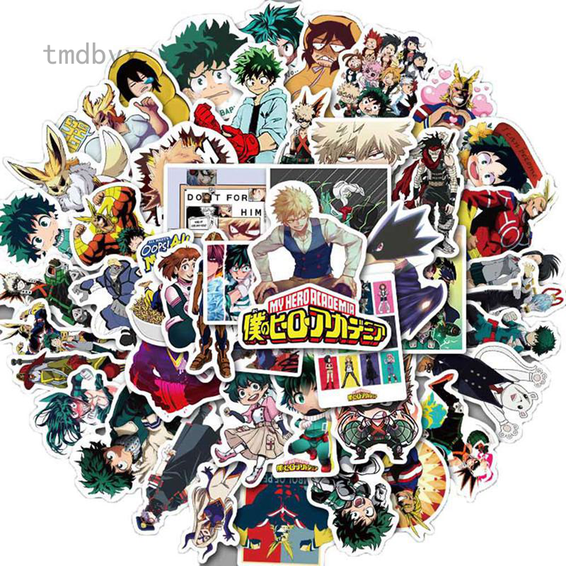 Tmdbyx Bộ 50 Miếng Dán Trang Trí Hình Nhân Vật Anime My Hero Academia
