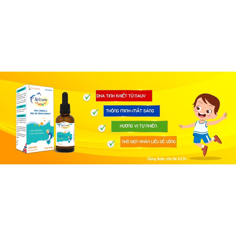 Avisure DHA Smart Kid - Giúp bổ sung DHA. Hỗ trợ phát triển não bộ và cải thiện thị lực ở trẻ(20ml)