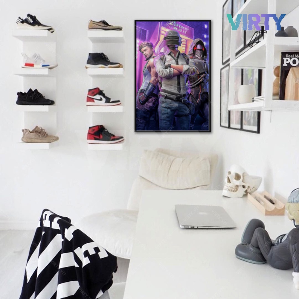 Tranh treo tường game PUBG kèm khung composite VIRTY Tranh Canvas decor phòng ngủ, phòng làm việc