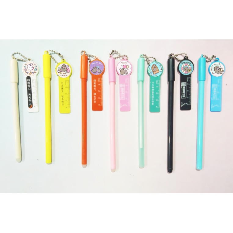 Bút pusheen kèm dây treo BMCI7 bút cute dễ thương thần tượng idol hoạt hình
