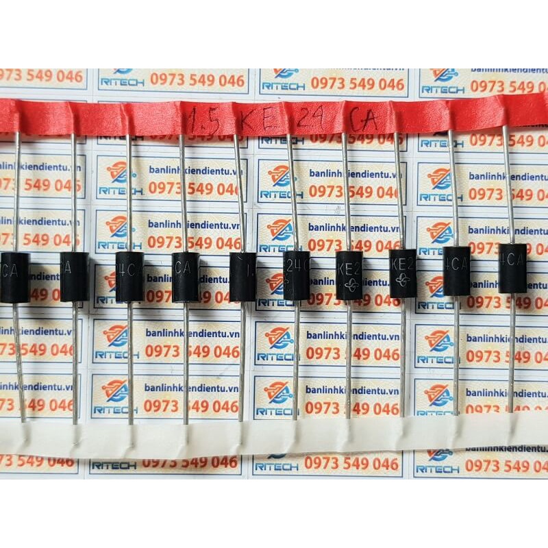 [Combo 20 chiếc] Diode TVS 1.5KE24CA 1500W 24V DO-201AD