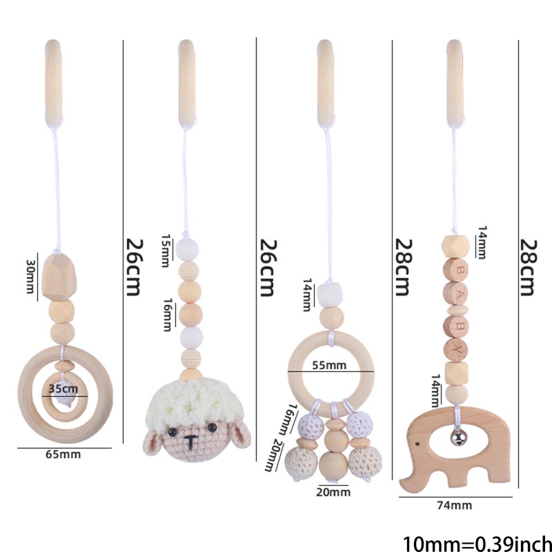 Set 4 Đồ Chơi Treo Xe Đẩy Em Bé Mới
