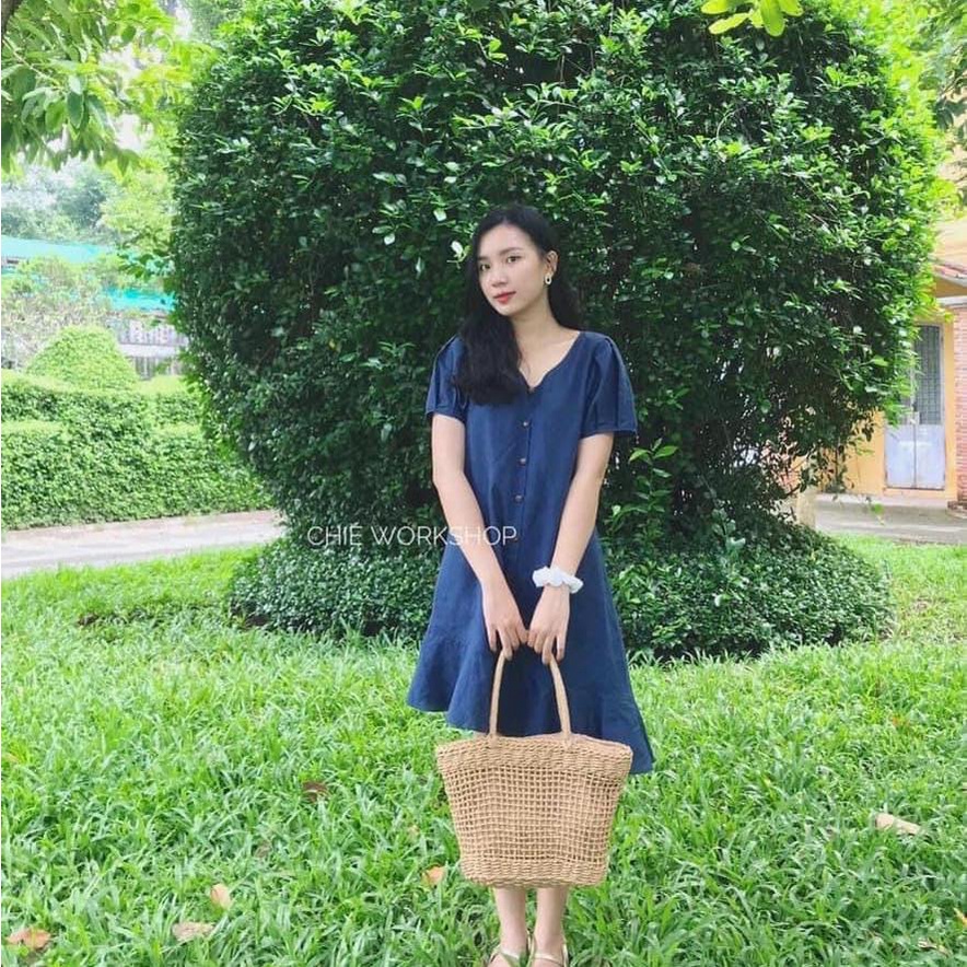 Túi cói lưới vintage cao cấp cầm tay cực chất