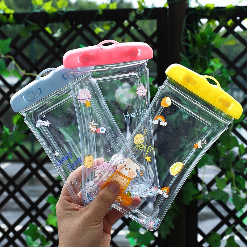 Túi Đựng Điện Thoại Trong Suốt Chống Nước Thông Dụng In Họa Tiết Hoạt Hình Dễ Thương Có Dây Đeo Cổ Cho Đi Bơi/Đi Biển/Du Lịch