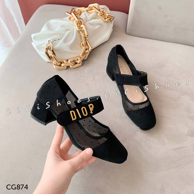 Giày cao gót rẻ lưới Cici  Shoes bi đai ngang Dior GV 5p - CG874