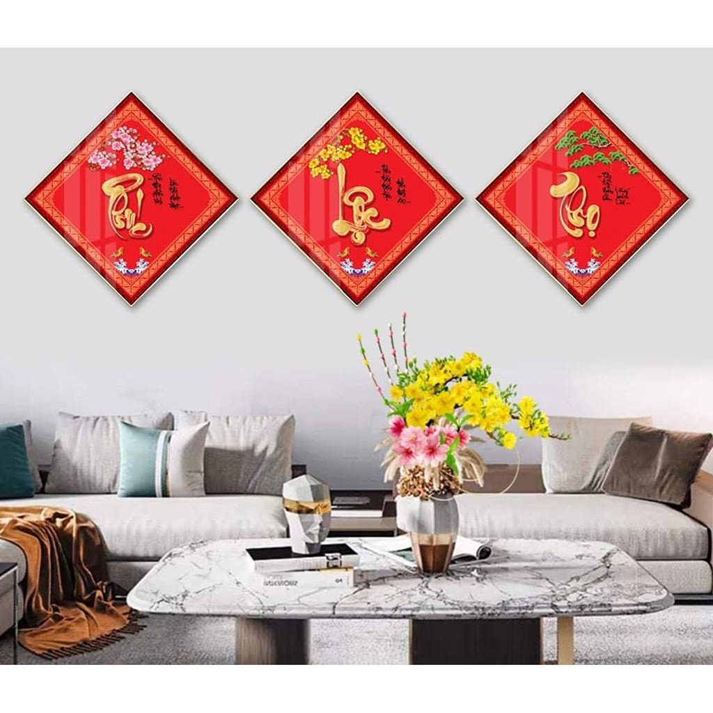 Tranh Tráng Gương 3D Cao Cấp - Tranh Treo Tường Phúc Lộc Thọ 02