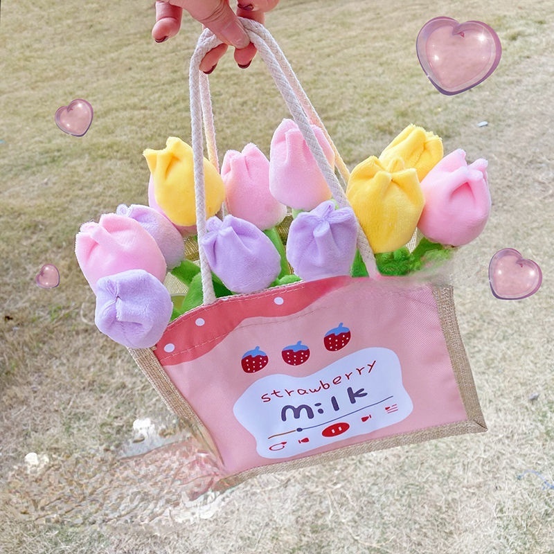 Hoa Tulip Nhồi Bông Trang Trí Bàn Làm Việc/Làm Đạo Cụ Chụp Ảnh