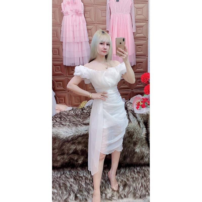 Đầm bet nhúng body dự tiệc cao cấp kèm hình thật