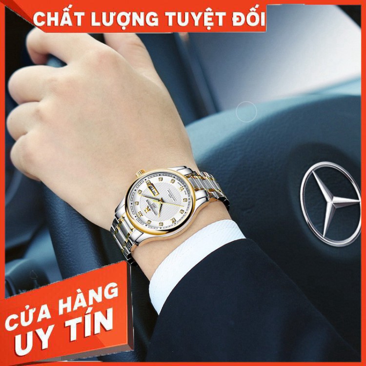 HÀNG NHẬP KHẨU -  Đồng Hồ Nam Chính Hãng ONTHEEDGE Dây Thép Không Gỉ Mặt Đính Đá Cực Đẹp Và Sang Trọng - Hàng Nhập Khẩ