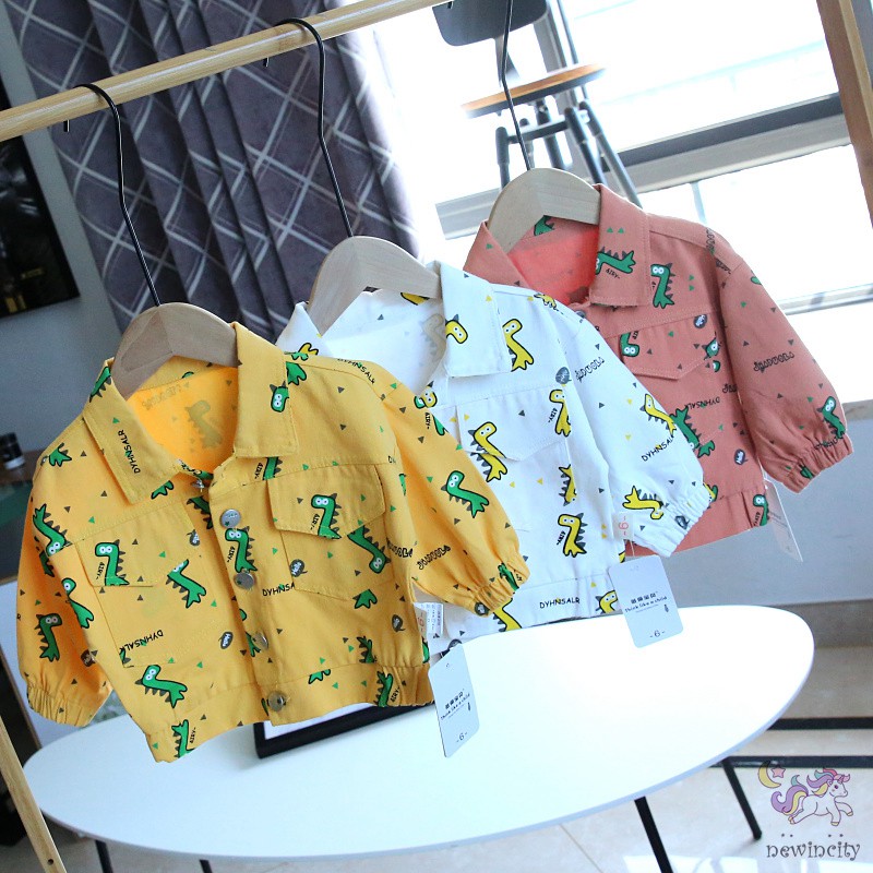 Áo Khoác Hoạ Tiết Khủng Long Hoạt Hình Phong Cách Hàn Quốc Cho Bé