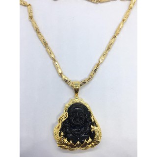 Vòng cổ nam mạ vàng mặt phật di lặc đen phong thủy cầu tài lộc ,thịnh vượng