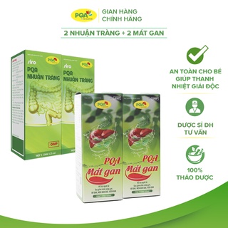 Combo 2 Hộp Nhuận Tràng Và 2 Hộp Mát Gan PQA Thành Phần Từ Thiên Nhiên Dùng Cho Bé Táo Bón 125ml