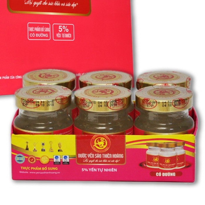 Lốc 6 Nước Yến Sào Nguyên Chất Thiên Hoàng Lọ 70ml