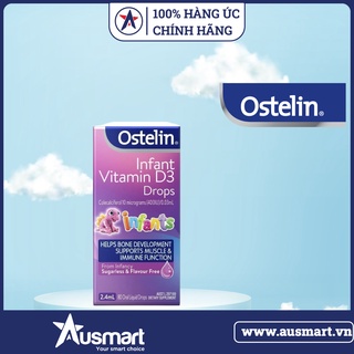 Vitamin D3 Cho Bé ⭐️HÀNG ÚC⭐️ Vitamin D Dạng Nước Cho Trẻ Ostelin Kids Vitamin D3 Liquid Cho Bé Sơ Sinh Chống Còi- 2,4ml