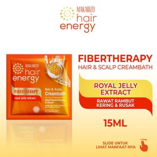 Image of Makarizo Hair Energy Fibertherapy Hair & Scalp Creambath Royal Jelly 15 mL / Perawatan Rambut