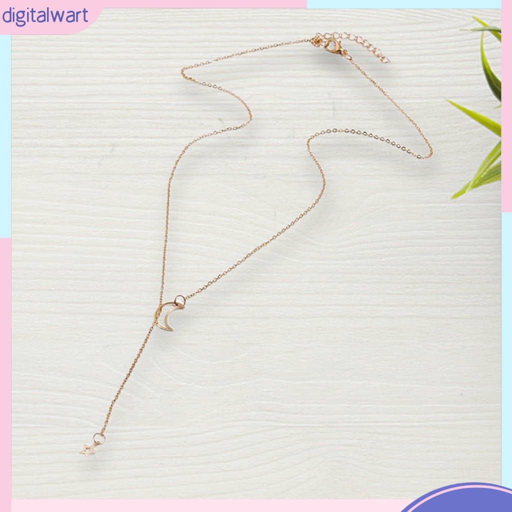 Dây Chuyền Hợp Kim Hình Mặt Trăng Và Ngôi Sao Xinh Xắn Cho Nữ