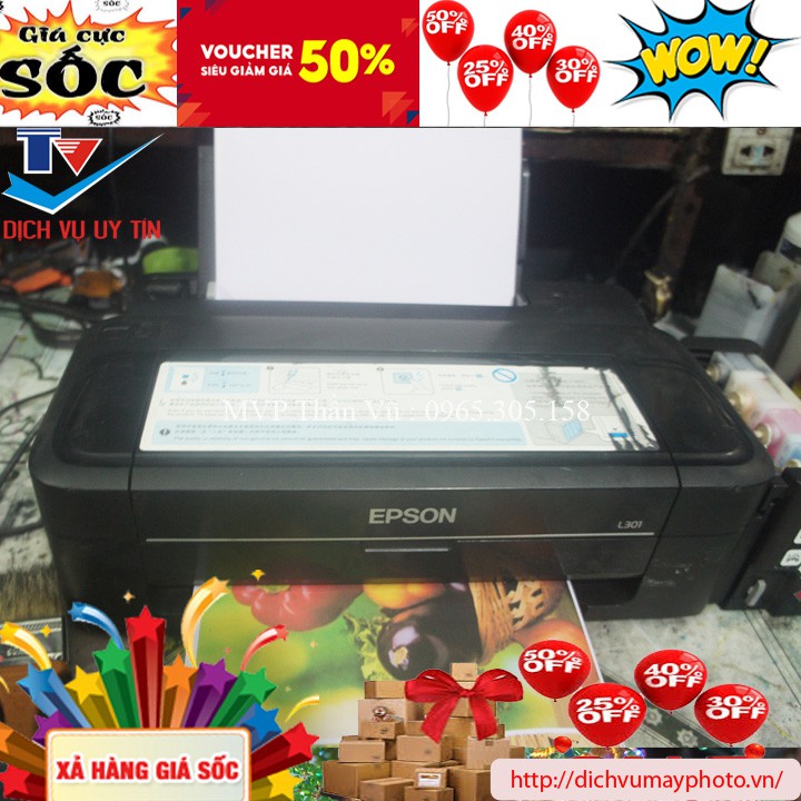 Máy in phun màu cũ Epson L301 chạy ổn định máy bao đẹp bảo hành 2 tháng