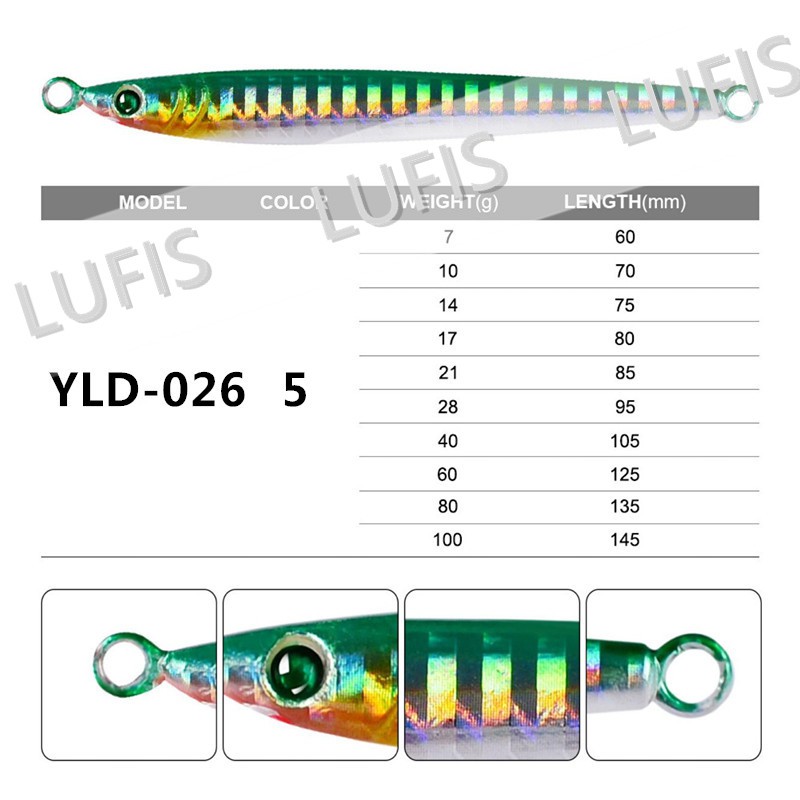 Mồi Giả Câu Cá 3d Bằng Kim Loại 10g - 100g jigging Fishing lure