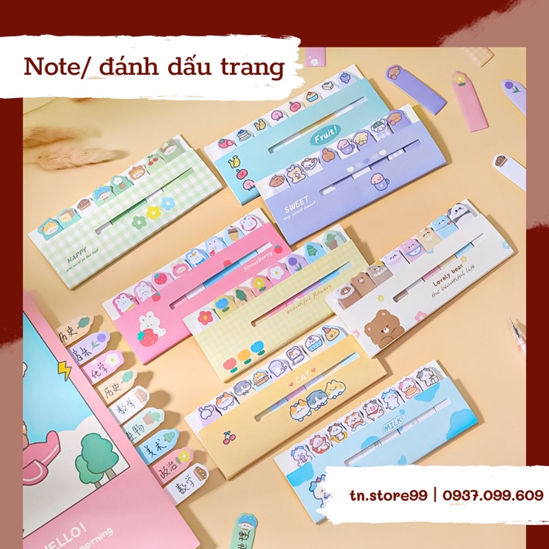 SET 120 GIẤY NOTE/ ĐÁNH DẤU TRANG GHI NHỚ HÌNH SIÊU CUTE