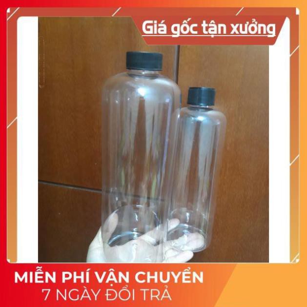 [500ml/1lit] Chai đựng trà sữa, nước ép nhựa pet tròn nắp vặn - chai lọ đựng trà sữa