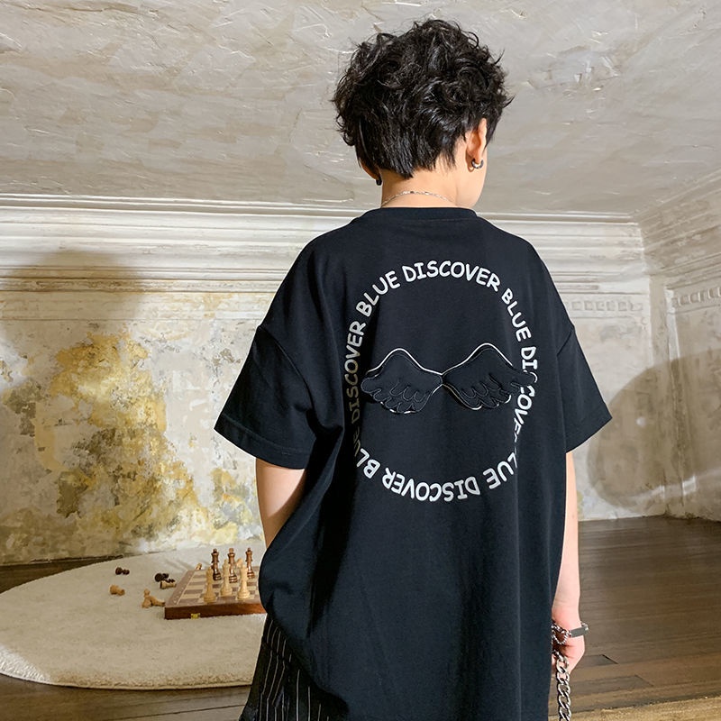 Áo Thun Tay Ngắn Màu Đen Chất Liệu Cotton Mỏng Thời Trang Mùa Hè Dành Cho Bé Trai 2022