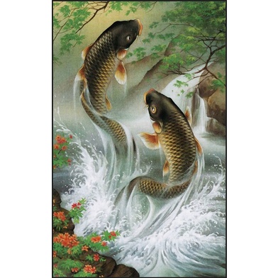 Tranh đá kim cương Song Ngư 88639 (42x67cm) [KHO SỈ] Tranh chất lượng cao
