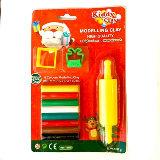 Đất nặn Kiddy Clay 8 màu 2 khuôn kèm cây lăn