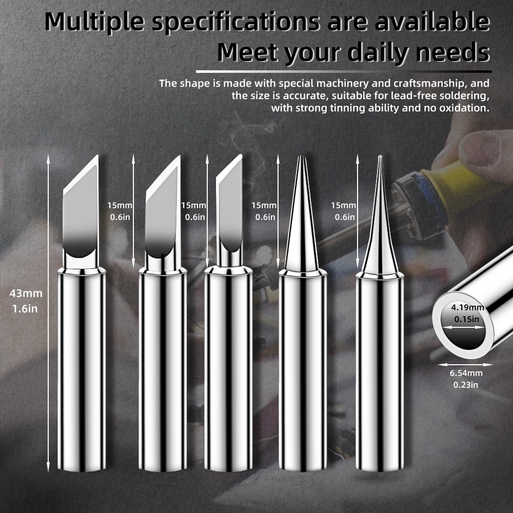 Set 5 đầu hàn điện bằng đồng trơn 1.5K+SK 900M chuyên dụng