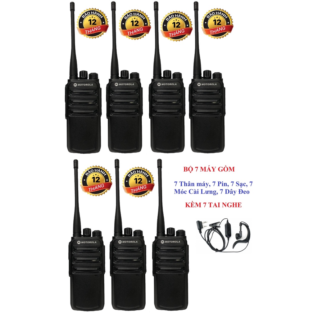 Bộ 7 Bộ đàm Moto CP838 (Siêu bền, Loa chống từ tính, Pin dung lượng lớn, cự ly liên lạc xa)