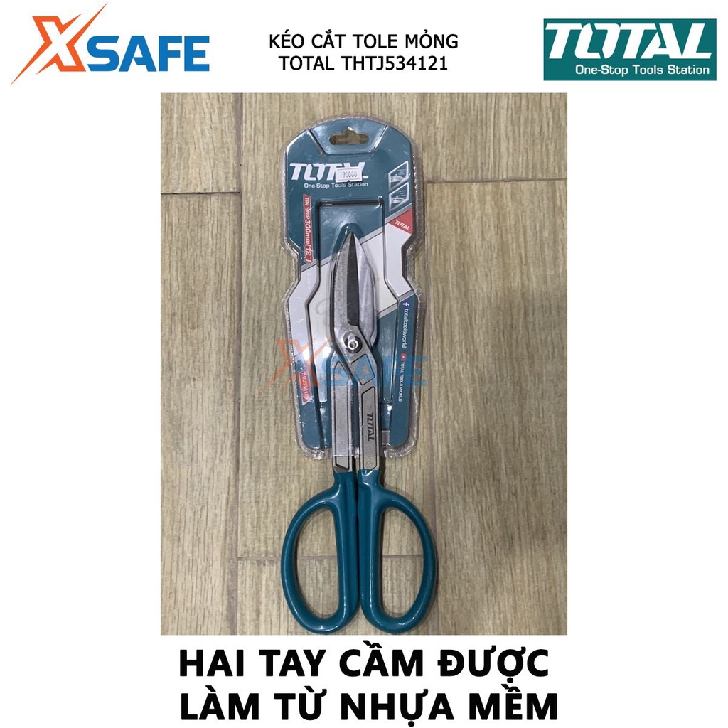 Kéo cắt tole nhỏ TOTAL THTJ534121 Kéo cắt tôn mỏng Kích thước 12 &quot;. Độ dày tối đa Thép carbon ≤0,8mm Thép không gỉ 60,6m