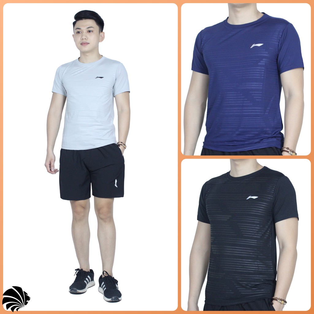 Bộ thể thao nam - áo thể thao nam cổ tròn kèm quần đùi dáng slim fit chất liệu thun lạnh co giãn thoáng khí hút mồ hôi