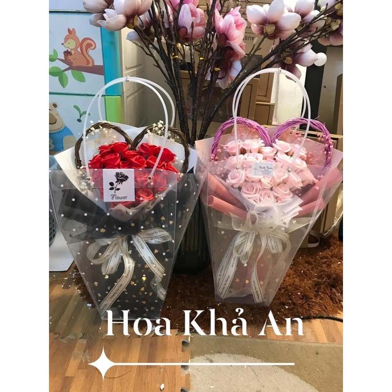[Ship Hoả Tốc HN] Bó hoa tim Salic siêu xinh, mẫu thiết kế độc quyền nhà Khả An. Hoa sáp bền vĩnh cửu