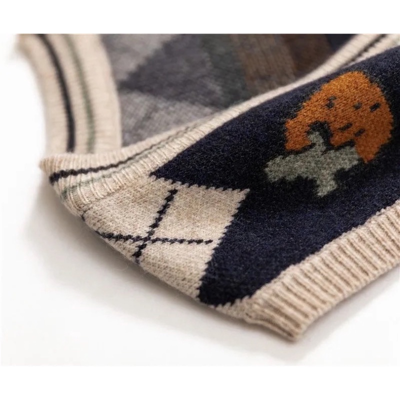 Áo len gile hoạ tiết