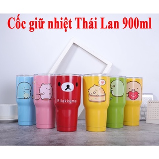 [ẢNH CHỤP TẠI SHOP] Ly Giữ Nhiệt Thái Lan 900ml Thần Thánh Kèm Túi Và Ống Hút Đủ Màu Như Hình