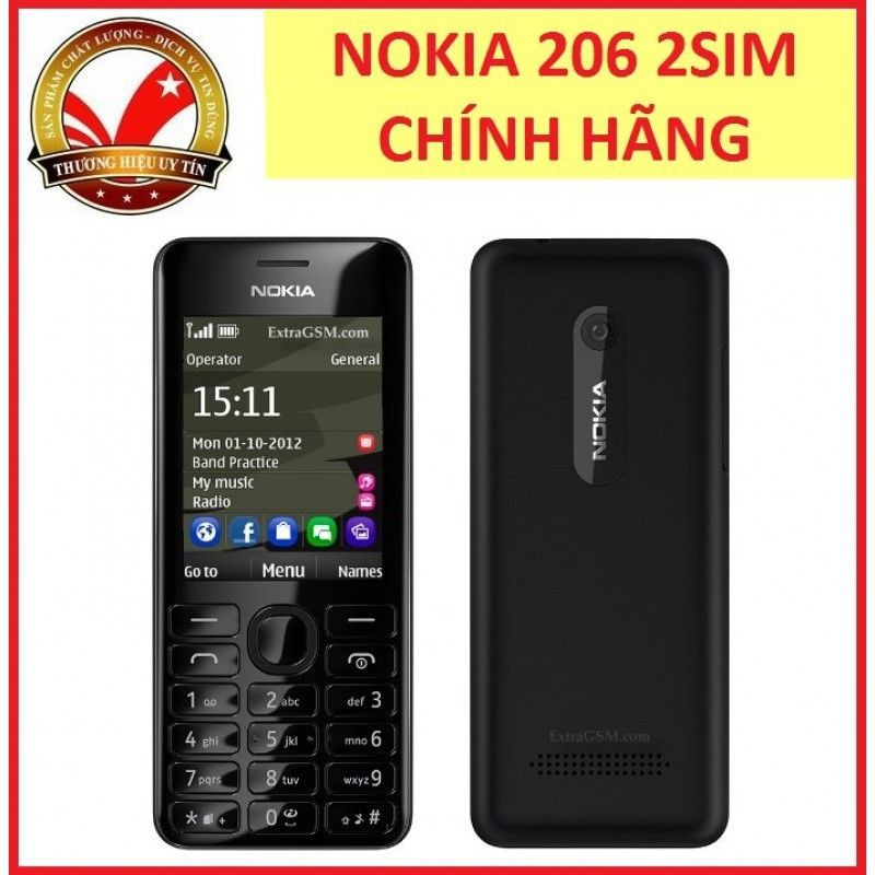 Nokia 206 2sim [HÀNG CHÍNH HÃNG] kèm pin,sạc xịn❤ | BigBuy360 - bigbuy360.vn
