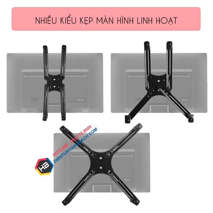 Bộ Kẹp Màn Hình XL101 - Dành Cho Màn Hình Máy Tính - Không Có Lỗ Ốc Treo Vesa 17 - 27 Inch [ Ưu Việt hơn NB FP1 ]