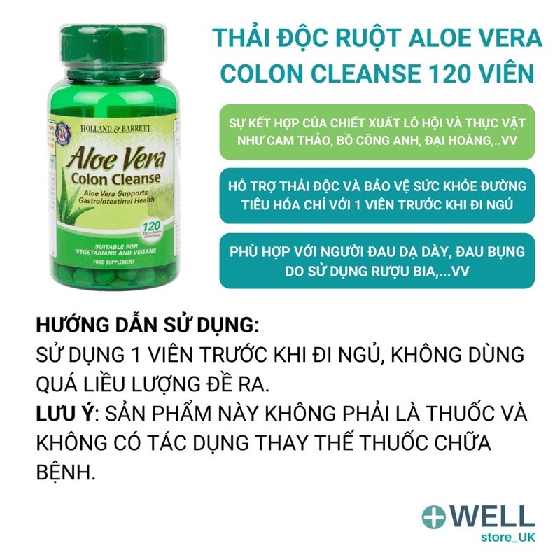 VIÊN THẢI ĐỘC RUỘT ALOE COLON CLEANSE 120v
