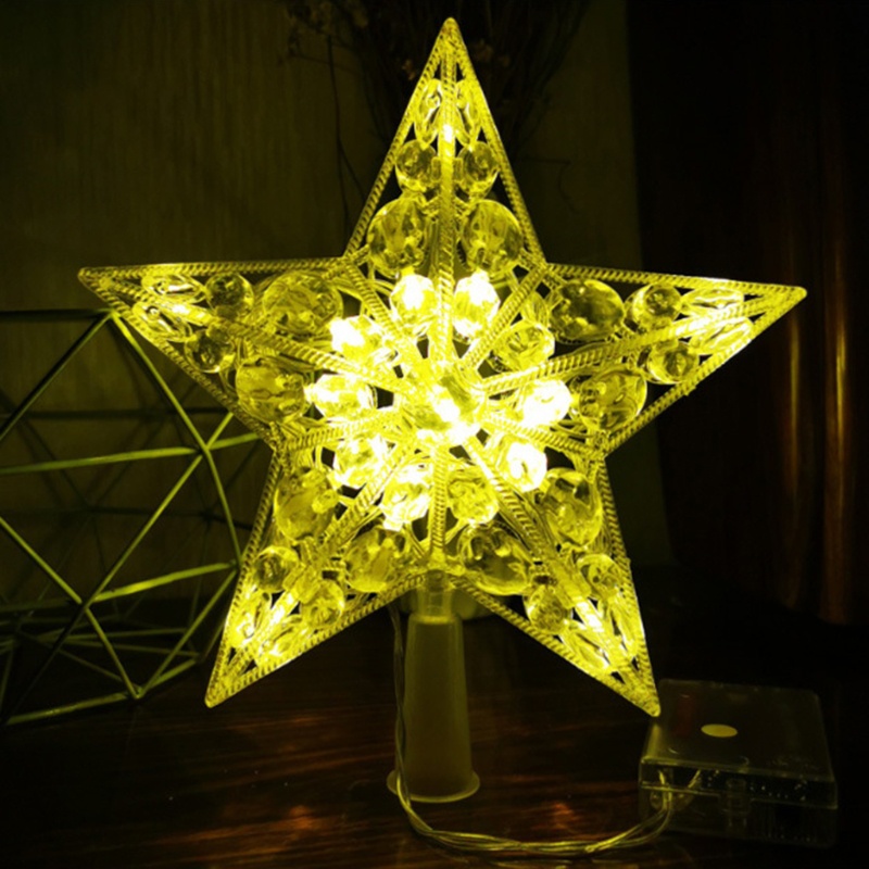 Cây Thông Giáng Sinh Đính Hạt Pha Lê Và Ngôi Sao Có Đèn LED Trang Trí