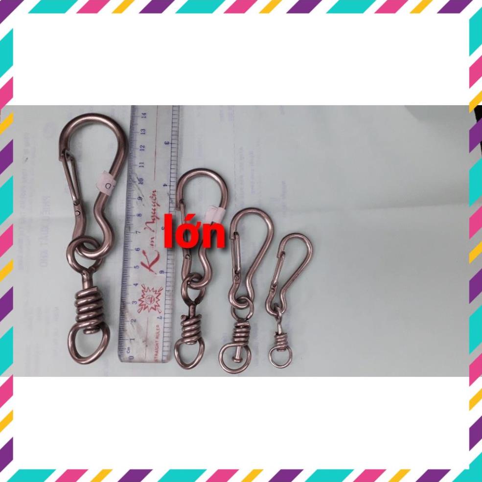 Thú Y. Móc chống xoắn inox 304, móc xích chó mèo, móc khóa