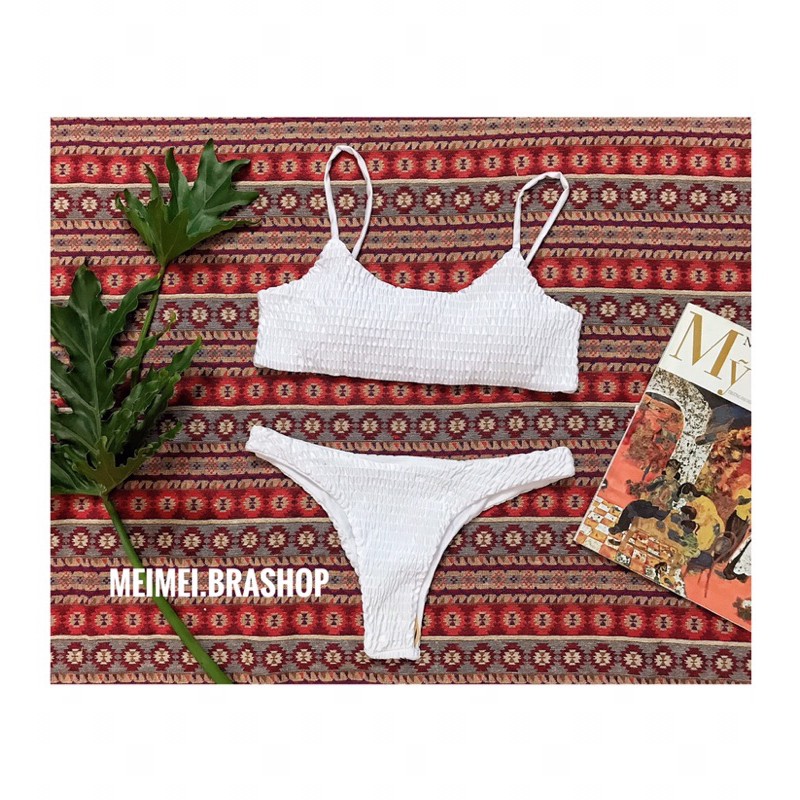 Hàng loại 1-bikini 2 mảnh nhún dễ mặc, ôm dáng. Thiết kế cơ bản basic (nhiều màu).Meimei_store21 | BigBuy360 - bigbuy360.vn