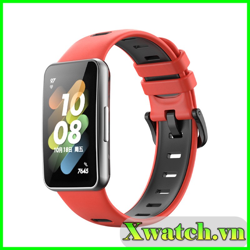 Dây Đeo Silicone 2 màu Thay Thế Cho Đồng Hồ Thông Minh Huawei Band 7