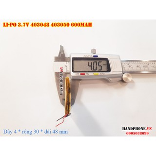 Pin Li-Po 3.7V 403048 403050 600mAh (Li-Polymer) siêu mỏng cho điện thoại, định vị GPS, Loa Bluetooth, Camera, Mp3