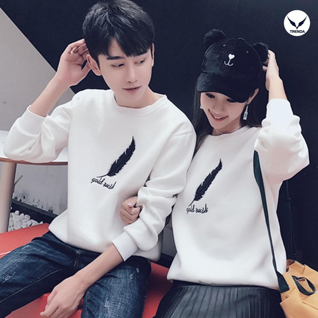áo đôi thu đông hình lông vũ - aodoi.unisex